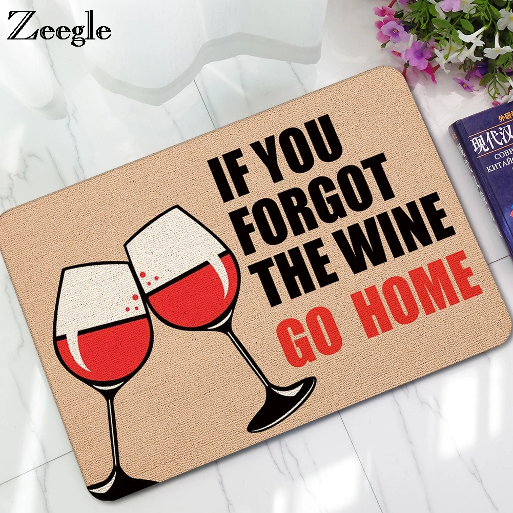 Zeegle Funny Door Mat Rubber Welcome Entrance Mats Anti-Slip Floor Mat Carpet Indoor  Doormat Outdoor Rugs Bathroom Floor Carpet