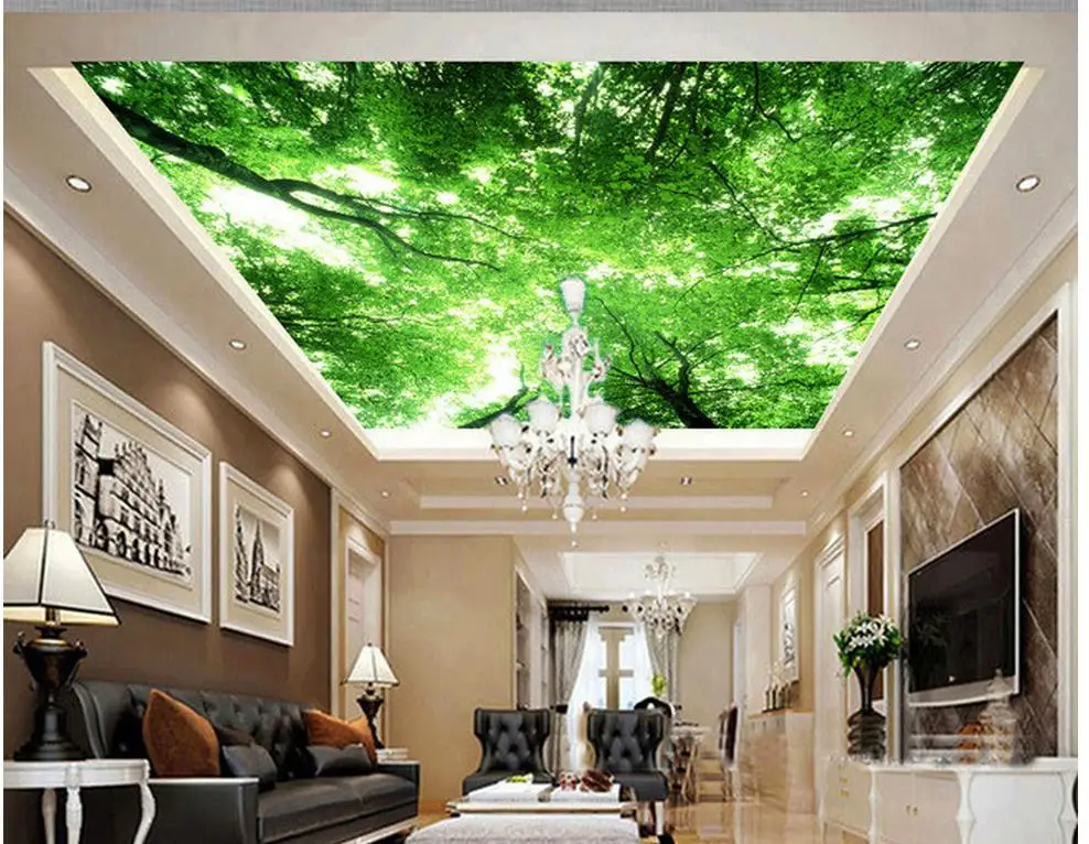 Us 112 65 Di Scontocarta Da Parati 3d Soffitto Albero Cielo Soffitto Murales 3d Soffitto Murales Carta Da Parati Foto Murales Carta Da Parati