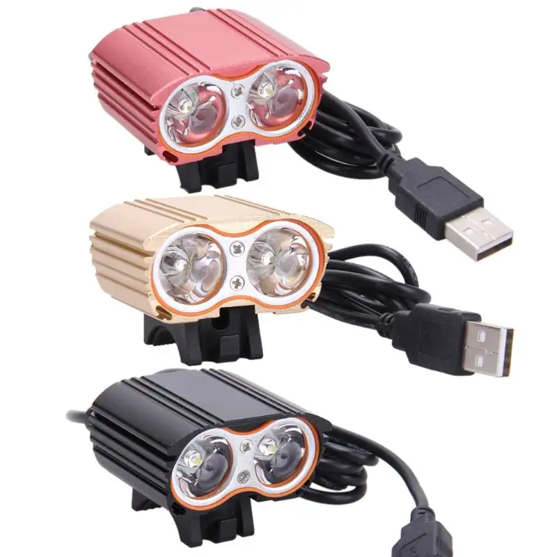 

Waterproof MTB Road Bike Bicycle Light Front Lamp 8000LM 2x XM-L T6 LED Bike Bicycle Head Lights USB Rechargeable Z60