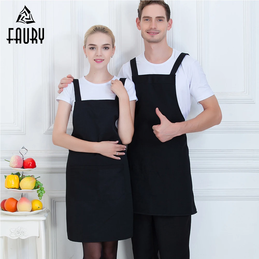 New Arrival Unisex Pure Color Chef Apron Food Service Restaurant