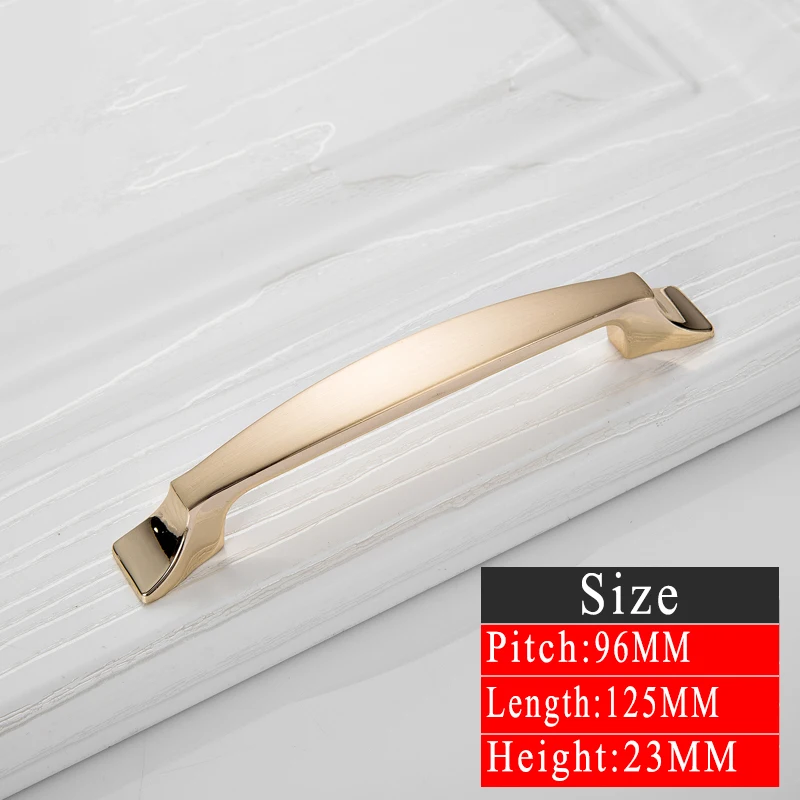 Gold Door Handles Wardrobe Drawer Pulls Kitchen Cabinet Knobs and Handles Fittings for Furniture Handles Hardware Accessories - Цвет: L