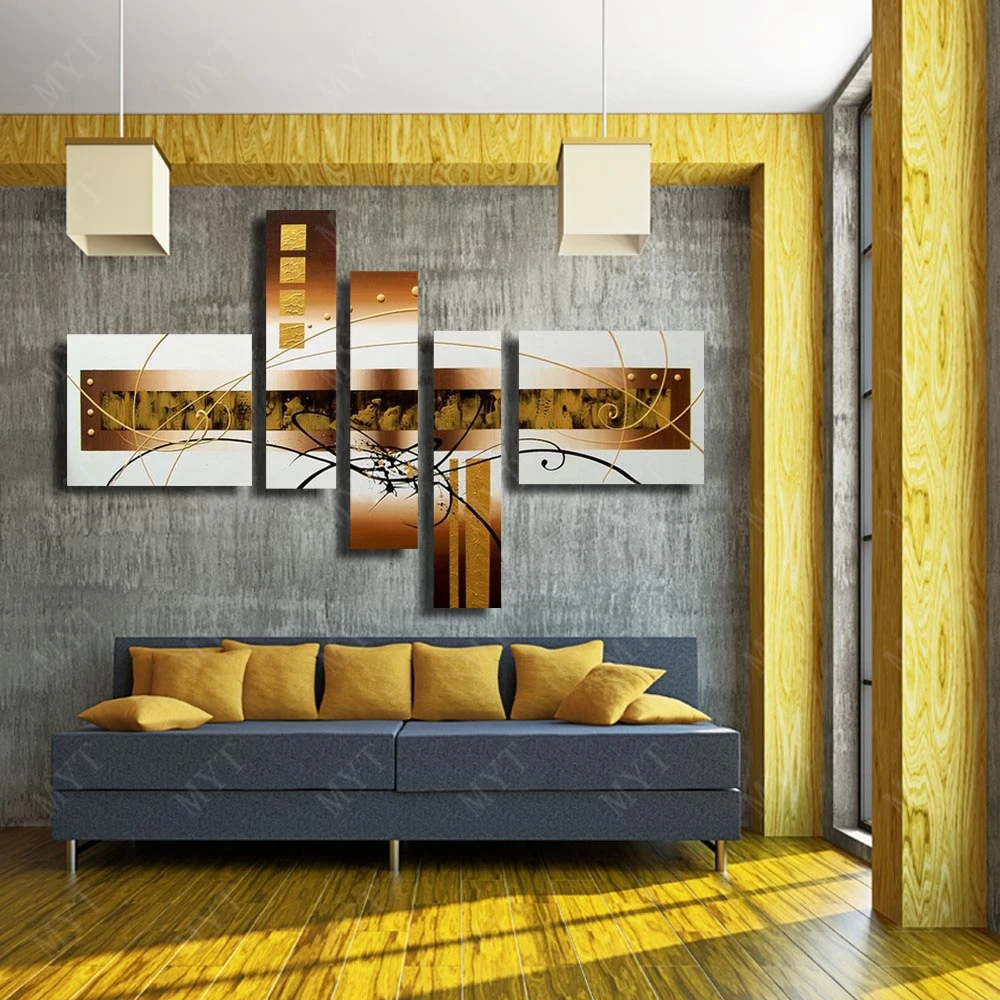 

Free Shipping Abstract Beautiful Oil Painting Handpainted Wall Pictures For Living Room Modern Decoration Canvas Art 5 Peices