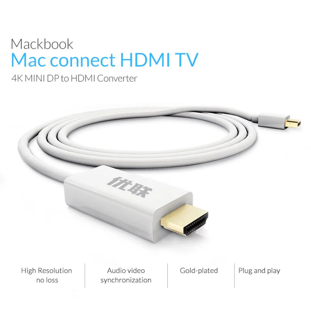 Unnlink Mini Displayport to HDMI кабель 4K Thunderbolt 2 конвертер для MacBook Air iMac Chromebook DP Adapte|mini dp hdmi|hdmi 4kto