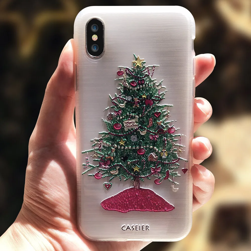 Caseier чехол для iPhone 6 6s Plus Merry Новогодние товары прекрасный рельеф Капа Мягкие TPU Коке для iPhone 6 6s Plus Одежда высшего качества Fundas Капа чехол на айфон 11 Pro Max чехол на айфон 7 8 Plus X XS MAX XR