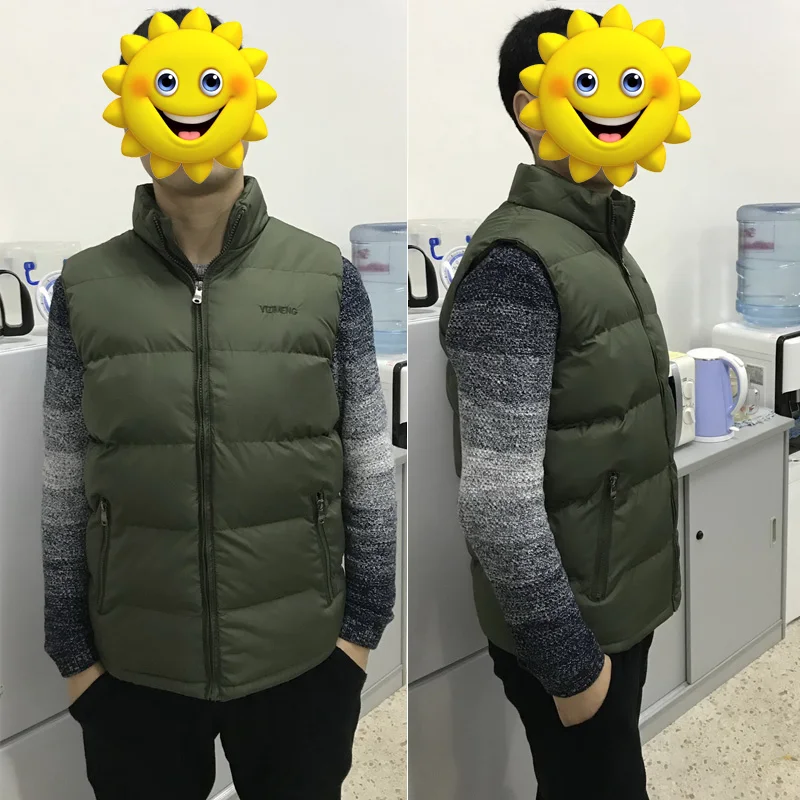 M-6XL для мужчин's зимние мужские жилеты теплый толстый мягкий жилет пальто мужской куртка без рукавов мужчин s Синий/Черный повседневное пуховы