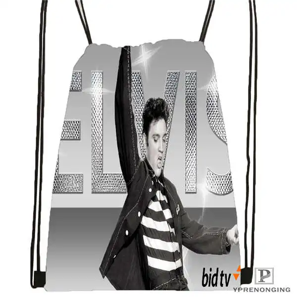 Drawstring Backpack Индивидуальная походная сумка на шнурке Elvis Presley, милый рюкзак для детей(черная спинка), 31x40 см#180612-02-17 - Цвет: Drawstring Backpack