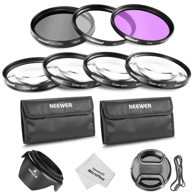 Neewer 58MM Professional Lens Filter and Closeup Macro Accessory Kit