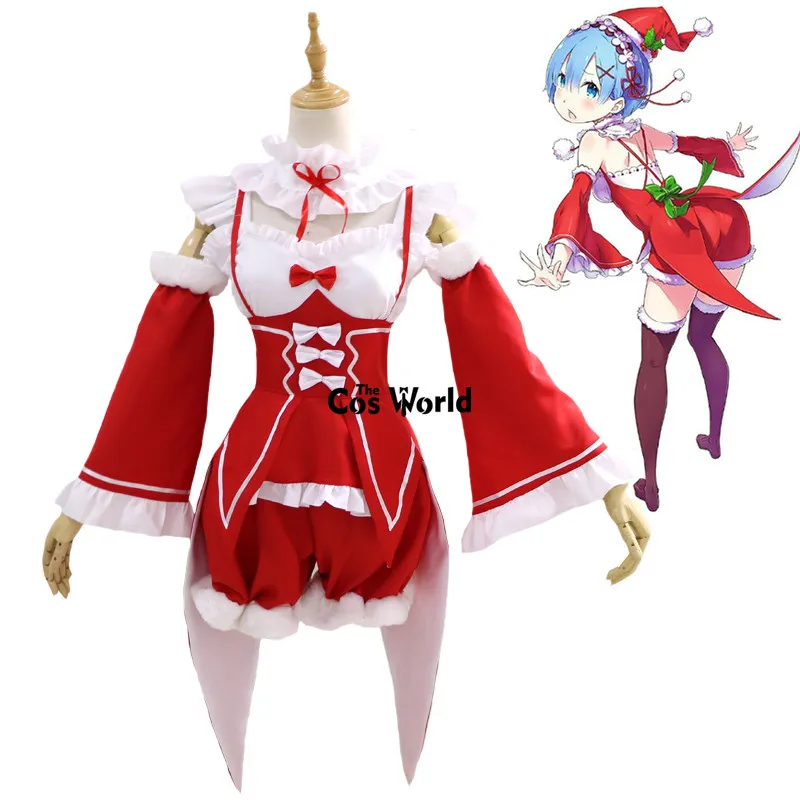 Рождественский костюм Re Zero Kara Hajimeru Isekai Seikatsu REM Remu RAM u топ без рукавов платье шорты