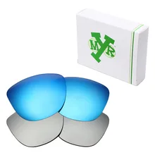 2 пары Mryok Анти-Царапины поляризованные Сменные линзы для Окли Frogskins Солнцезащитные очки цвета "Ледяной Синий" и серебряный Титан