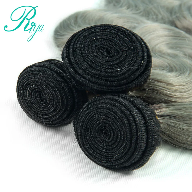1B grey human hair bundles (5)