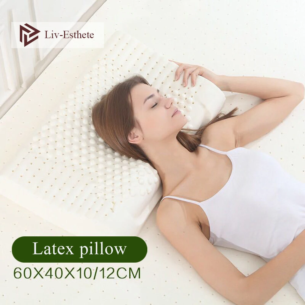 

Liv-Esthete Thailand 100% Natural Latex Pillow Remedial Neck Protect Vertebrae Health Sleep Pillow Slow Rebound For Side Sleeper