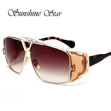 Pop Marca de Edad Espejo Cuadrado Gafas de Sol de Gran Tamaño gafas de Sol de Las Mujeres de Los Hombres Flat Top Celebrity Gafas de sol de Alta Calidad Gafas