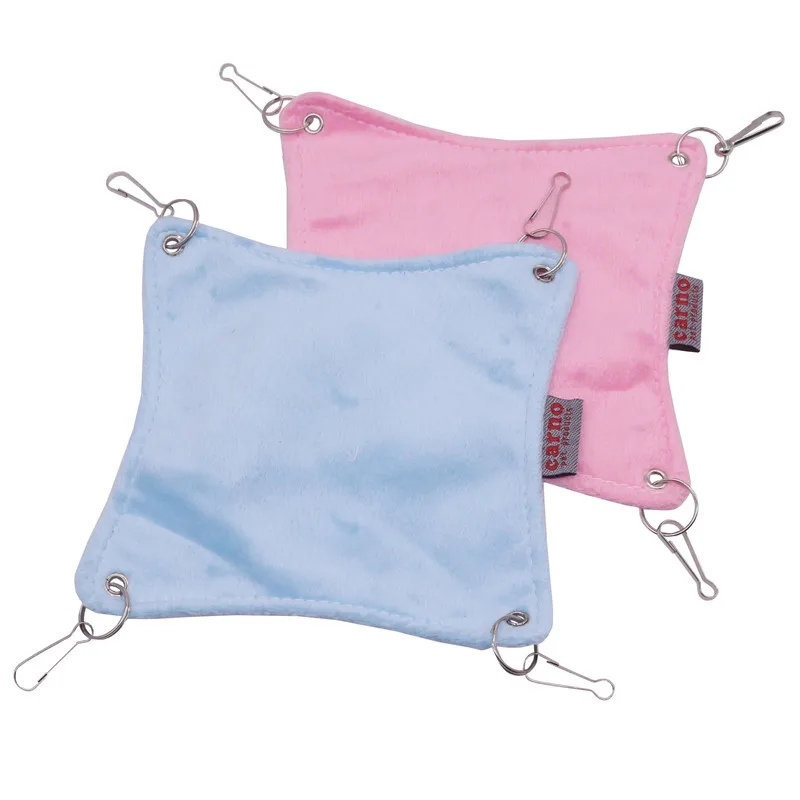 1 Pcs 16*15.5cm Hamster Hammock High-Grade Plush Fabric Metal Clasp Pet Cage Accessories Blue Pink Optional | Дом и сад
