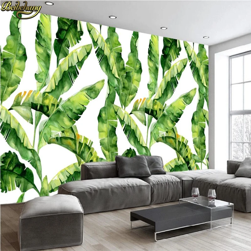

beibehang Custom wallpaper large fresco Nordic modern tropical plant banana leaf background wall 3D wallpaper papel de parede