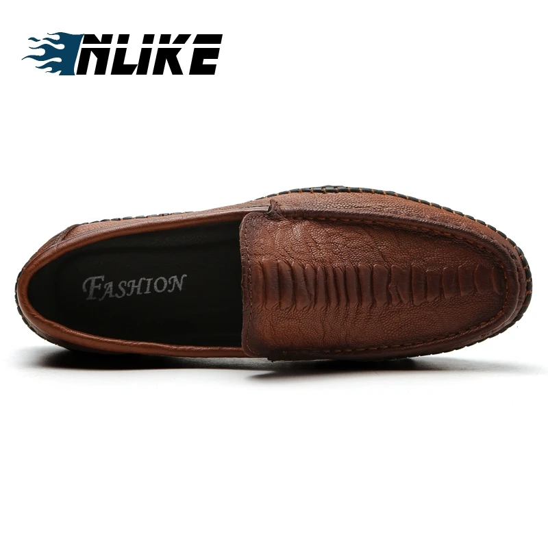 Condução Mocassins Inlike Preguiçosos De Slip branco Sapatos Luxo Genuíno Couro Casuais On Homens Doug Dos brown Preto 8vzqr8