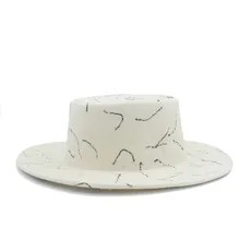 Австралийская шерсть белый женский Prok Pie Fedora шляпа для элегантной леди зима осень широкий с каймой плоскя кашемировые Хомбург Джаз шапки