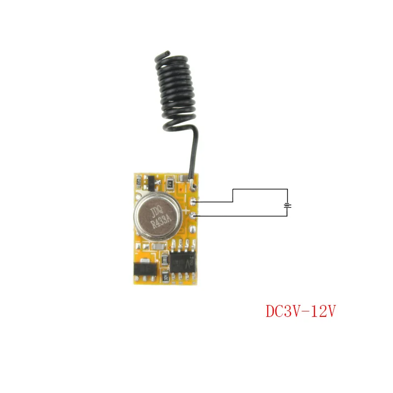 Микро пульт дистанционного управления DC3V-12V RF беспроводной передатчик PCB 3 в 3,6 В 3,7 в 4,5 в 5 в 6 в 9 в 12 В питание на передачи 315/433 RC TX 1CH