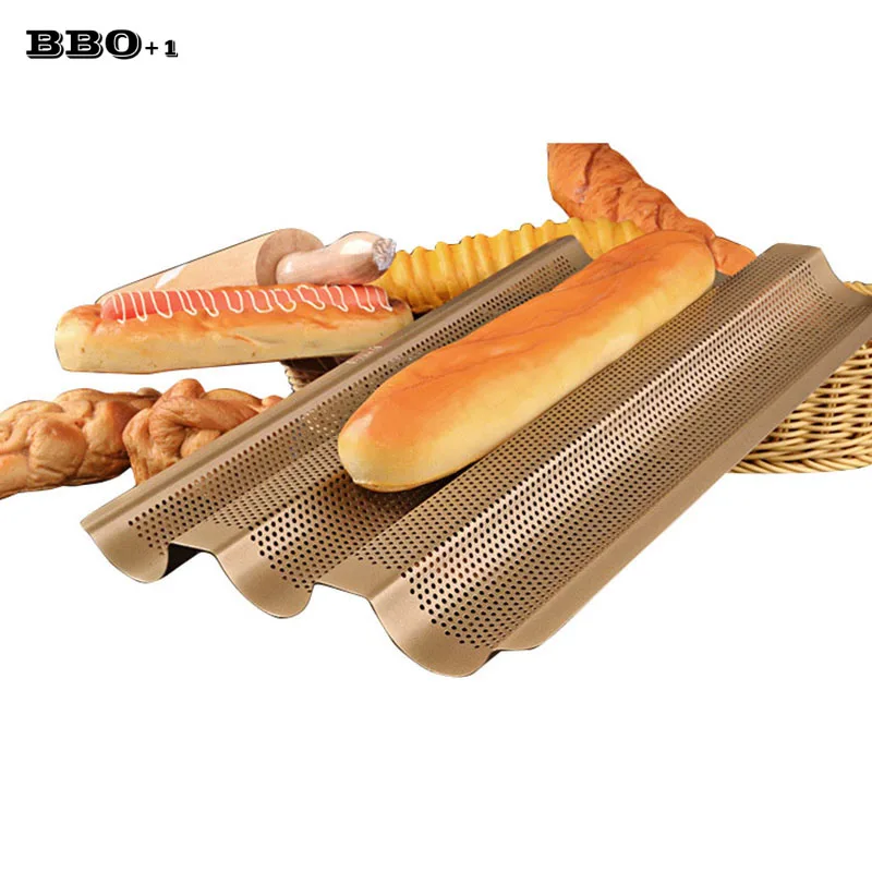 Nonstick Gold Baguette Frame Rack Heat Resistant Baguette French Bread