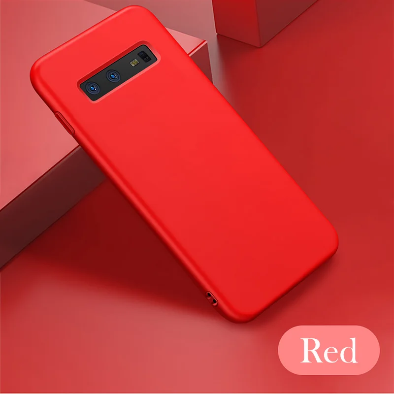 Для samsung Galaxy S10 чехол противоударный жидкий силиконовый мягкий гладкий Чехол для samsung Galaxy S10E S10 Plus чехол для телефона Funda - Цвет: Red