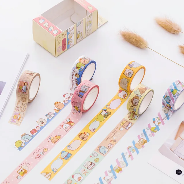 Cute Kawaii Cartoon Sumikko Gurashi Masking Washi Tape Decorative Adhesive Tape Decora Diy Scrapbooking Sticker Label Stationery