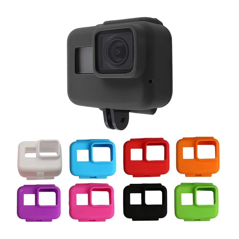 

For GoPro Accessory Colorful Soft Silicone Frame Protective Case for Go Pro Hero 6 5 7 Black Protective Cover for GoPro 5 Camera