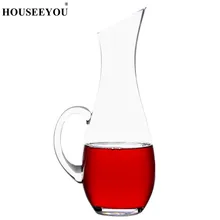 HOUSEEYOU 1000 мл высококачественный стеклянный винный графин с широким горлышком дизайн винный аэратор контейнер виски бутылка для сока и молока вечерние бар набор