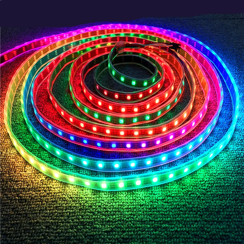 5 в постоянного тока WS2812B полноцветная SMD 5050 RGB светодиодная полоса 30/60/144