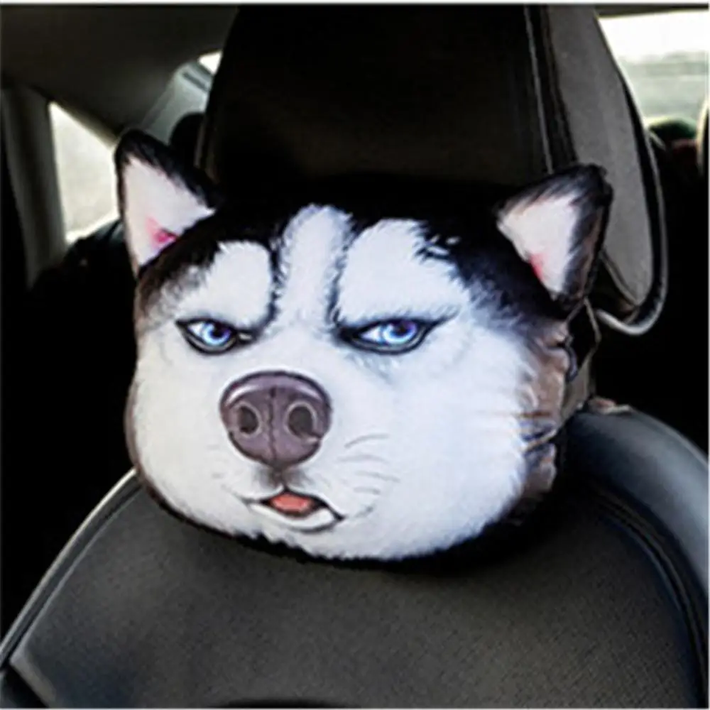 Подголовник автомобиля подушка для шеи мультфильм 3D животное авто подушка на сиденье Автомобиль Стайлинг шеи Отдых Подушка голова шеи Поддержка Pad автомобильные аксессуары - Цвет: Husky