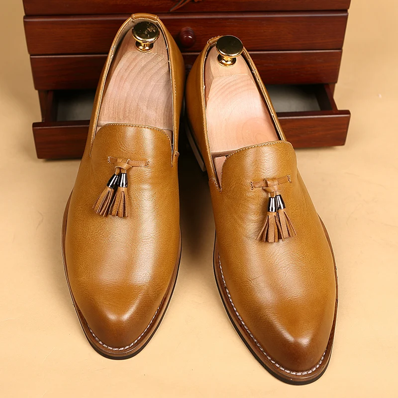 italian vintage men leather footwear luxury brand tassel formal leather suit shoes men elegant wedding business oxfords for men (41)