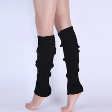 Зимние теплые женские однотонные вязаные гетры, гольфы, перчатки без пальцев, неон, однотонные, чистый цвет