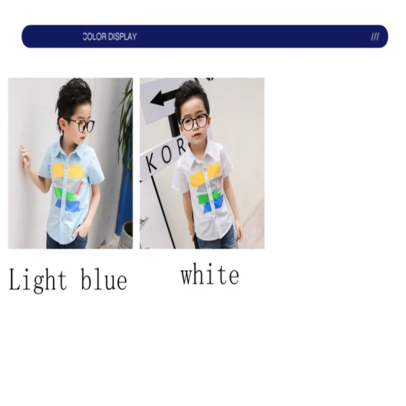 Baby boy Children's Short sleeve shirt cotton tops clothes summer A printed lapel shirt South Korean style leisure kids T-shirt clothing (7)