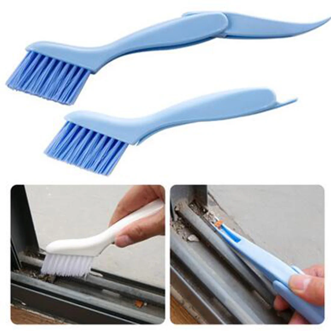 

Well 2 in 1 Multipurpose Window Groove Cleaning Brush Nook Cranny Household Keyboard Home Kitchen Folding Brush Cleaning Tool