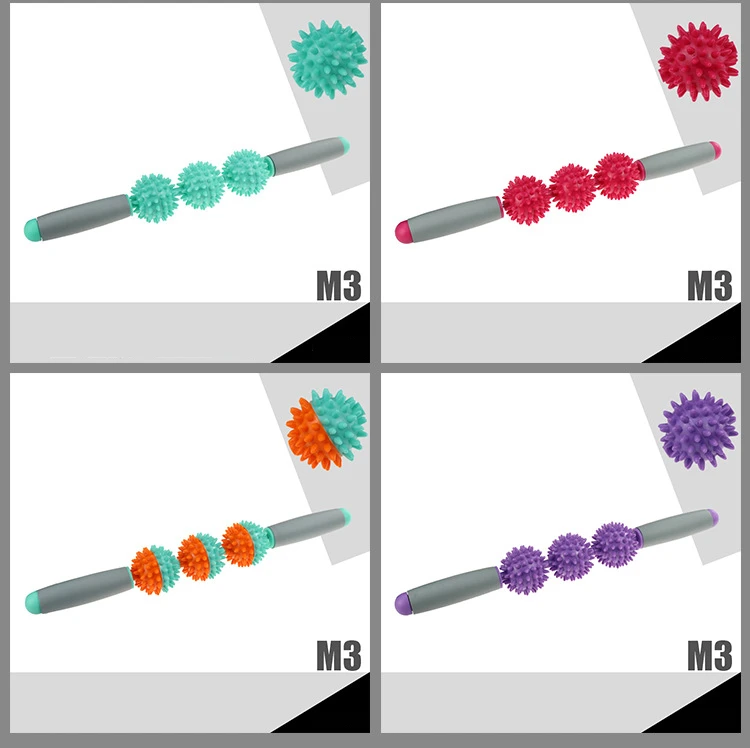 Массажная палочка для йоги для спортзала расслабляющий валик для мышц 5 шипованных шариков анти целлюлит похудение триггер точка ролик мышечное Расслабление тела инструмент