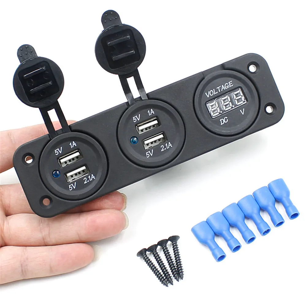 

CARPRIE Dropshipping 12V 24V Car Boat Socket 4 USB Charger Power Adapter Voltmeter Outlet car charger for mobile phone