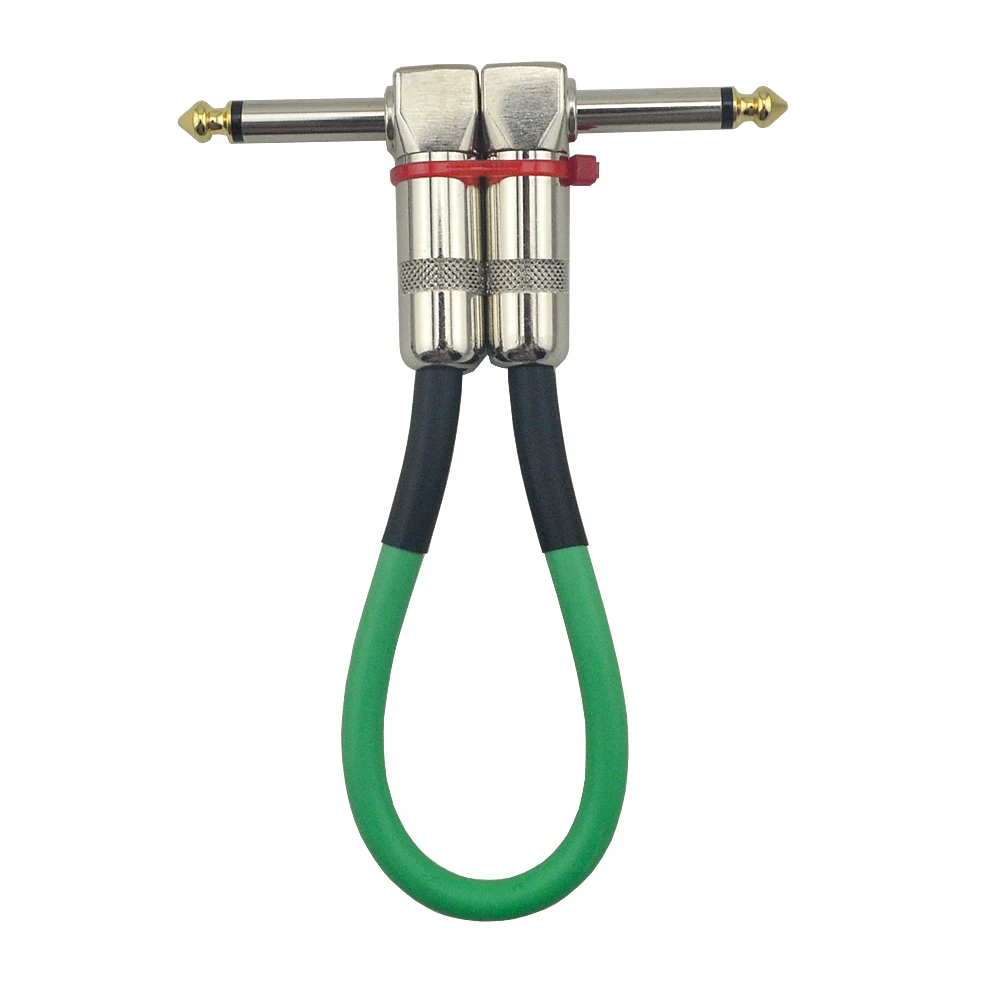 6 X LANDTONE Guitar Patch Pedal Cable 15/21/30cm/ 0.5ft Long with 1/4 Inch 6.35mm Gold Right Angle Plug Different Colors