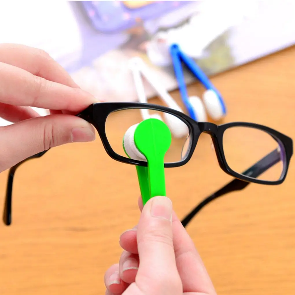 

1pcs Two-side Glasses Brush Microfiber Spectacles Cleaner Glasses Cleaning Rub Cleaner Color Random