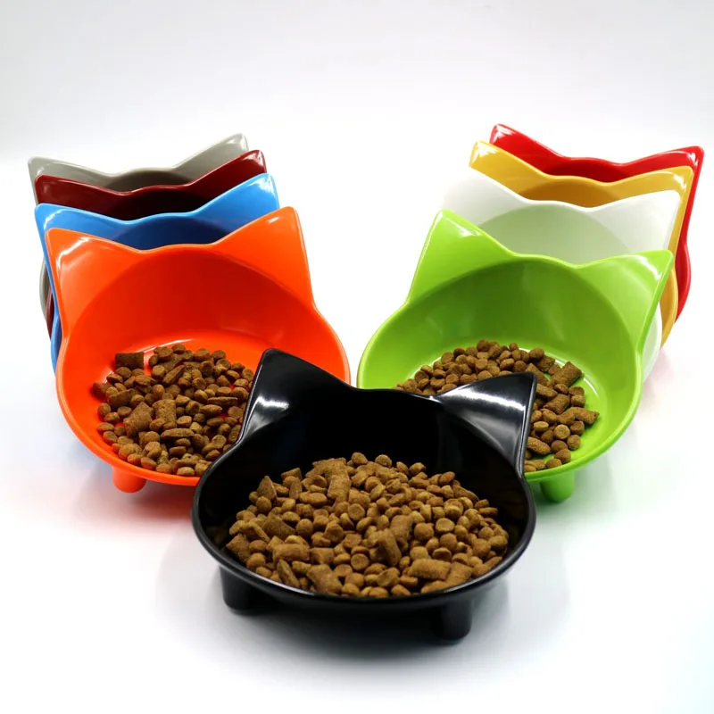 

Cat-shaped Pet Tableware Pet Bowl Dog Cat Feeder Utensils Dog Food Water Bowl Anti-skid color melamine bowl Dish Pet Accessories