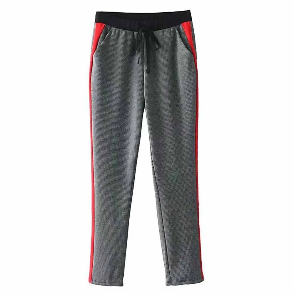 Aliexpress.com : Buy FIRSTTO Stylish Side Red Patchwork Striped Pants ...