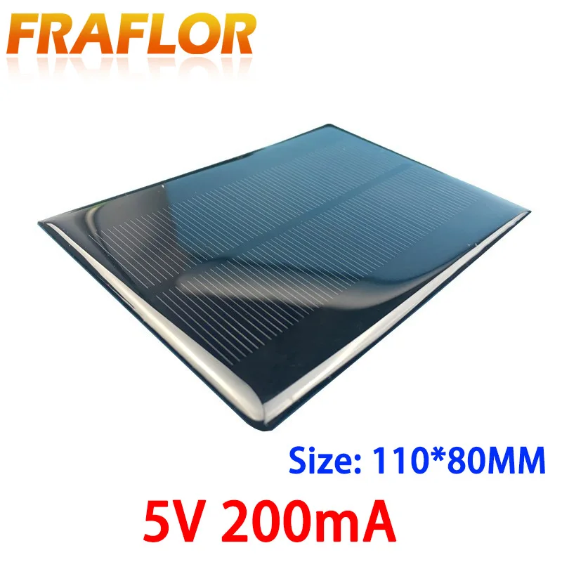 

10pcs/lot Wholesale DIY 1W 5V 200mA Solar Panel Cell Charger Solar Module Charge For 3.6V Battery Or Li-ion Battry 110*80mm