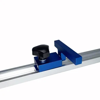 

Aluminum Alloy Accurate T-Track Stop For Sliding Chute Length Limit Miter Track Stop Easy Operate Woodworking Tool Blue