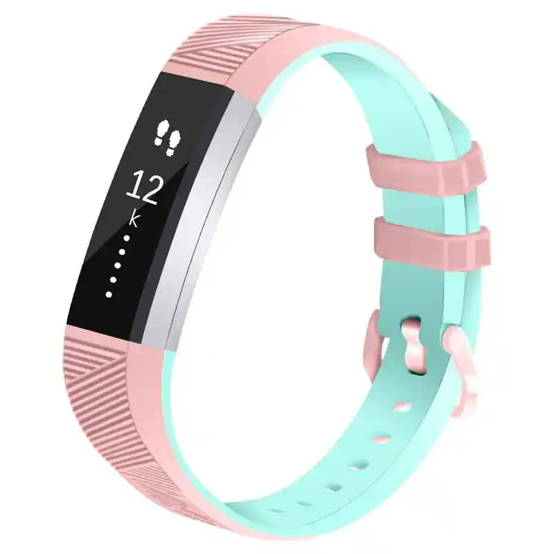Joyozy Высокое качество мягкий силиконовый безопасный регулируемый ремешок для Fitbit Alta HR Браслет ремешок браслет часы - Цвет ремешка: Pink mint green