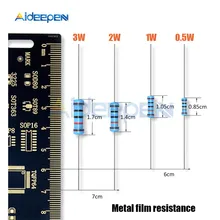  100Pcs 1/2w 1W 2W 3W Resistance 5.1K 4.7K 10K 22K 470R 1M 1% Metal Film Resistor Resistance (1 ohms~1 M ohm) 