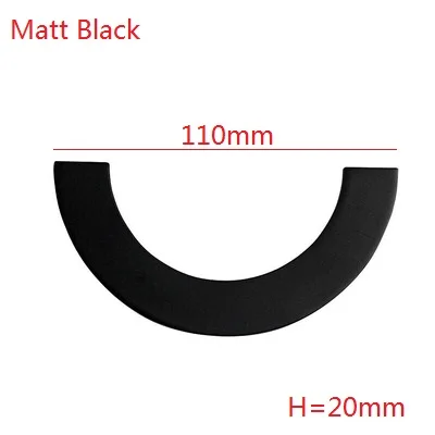 2 шт./лот CC = 96 мм цинк полукруглый открытый Потяните ручки мебель для ванной кухонный шкаф - Цвет: Matt Black