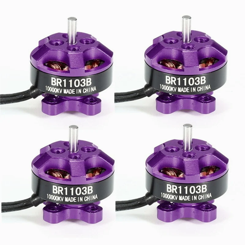 

High Quality 4PCS/lot Racerstar Racing Edition 1103 BR1103B 10000KV 1-3S Brushless Motor Purple For 50 80 100 Frame