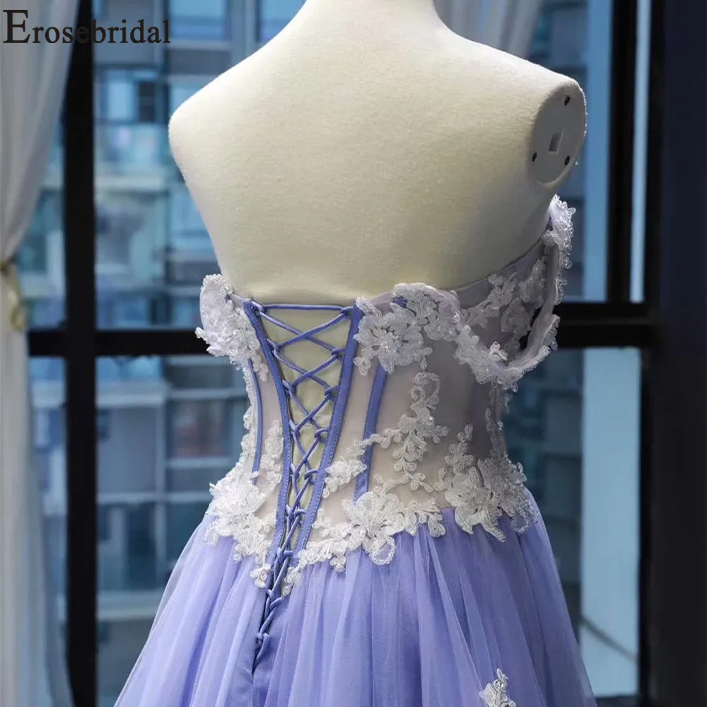 Erosebridal Новое поступление, кружевные платья для выпускного вечера, а-силуэт, платья для выпускного вечера с открытыми плечами, женское вечернее платье, повседневное длинное платье