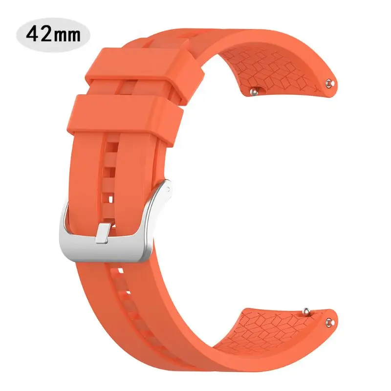 Мягкий силиконовый ремешок для часов наручный ремешок на замену для huawei Watch GT элегантный 42 мм/Активный 46 мм Смарт часы браслет аксессуары - Цвет ремешка: Orange 42mm
