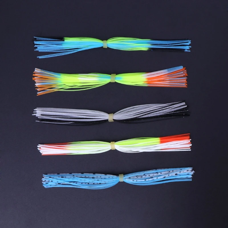 

40 Pcs/Strands Fishing Skirts Silicone Rubber Jig Squid Lure Spinner Bait Thread