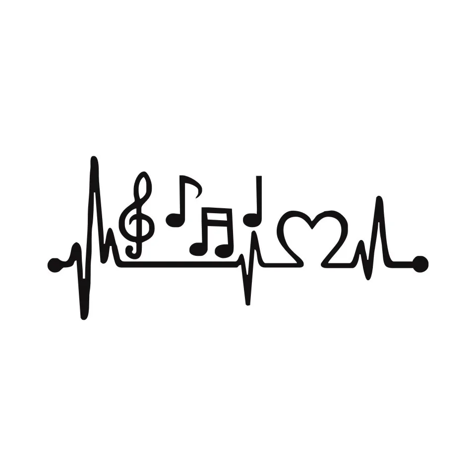 Cunymagos Music Notes Heartbeat Car-Styling Vinyl Car Sticker Creative Car Accessories Car Body Window Decal Sticker 21.58 (3)