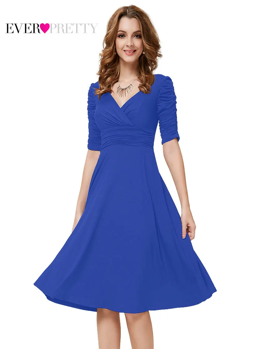 Cocktail Dresses Ever Pretty Short Formal Dresses V Neck Half Sleeve