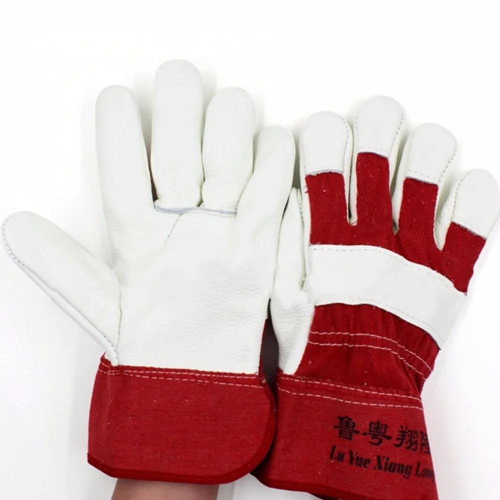 

1 Pair Cowhide Working Gloves Anti-Abrasion Heat Resistant Electric Welding Soldering Gloves Safety Labor Protective Gloves